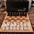 Шахматы СССР дорожные магнитные №0614 с кожаным чехлом