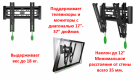 Продам настенный кронштейн/крепление для телевизоров/мониторов 17"-37", Модель E1-T