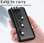 Продам универсальный Power bank, внешний аккумулятор с тремя встроенными кабелями с заявленной емкостью 10000 mAh