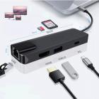 Продам мультифункциональный хаб / конвертер Type C (USB / HDMI / RJ45 / PD / SD / TF), модель BYL-2017